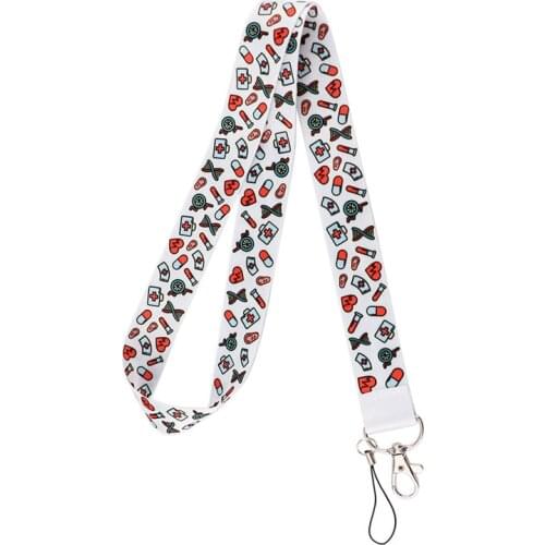 10pcs Doctor Cartoon Lanyard for Keys Phone Cool Neck Strap Lanyard for Camera Whistle ID Badge Cute webbings ribbons Gifts