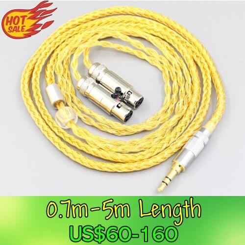 LN007375 16 Core OCC Gold Plated Braided Earphone Cable For Monolith M1570 Over Ear Open Back Balanced Planar Headphone