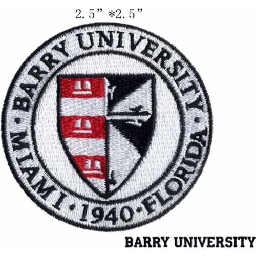 2.5" wide Barry University Miami Florida Seal Flag embroidery patch for brand logo patch/circle/small badge