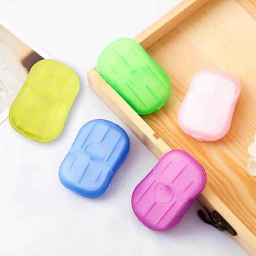 20Pcs Soap Paper Portable Travel Wash Hand Disposal Soap Camping Hiking Disposable Cleaning Soap Sheets (one box)