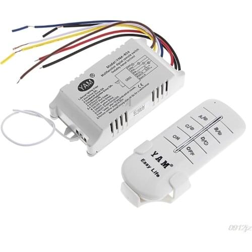 220V 1/2/3/4 Ways Wireless ON/OFF Lamp Remote Control Switch Receiver Transmitter New Drop ship