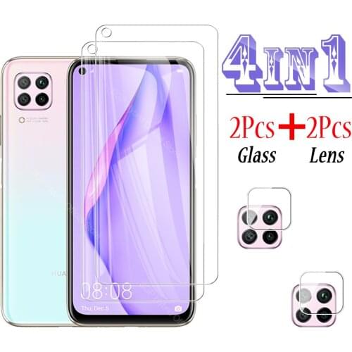 4-in-1 P40lite Screen Tempered Glass Protector On The For Huawei P40 Lite E P 40 40lite 5G Litee HD Camera Lens Protective Film