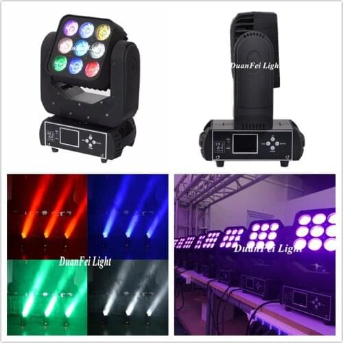 6lot DJ Equipment 9x12W LED Matrix DMX512 Beam Moving Head RGBW Pixel LED Moving Head Beam Light