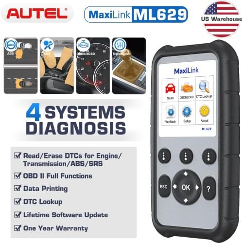 Autel ML629 OBD2 Auto Scanner Diagnostic Tool ABS SRS Car Diagnostic obdii obd ii Scanner Eobd Automotivo Car Scan tools