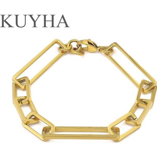 High quality big chain 21cm braclate with 45cn necklace set Jewelry Bangle Popular style Friendship Gift