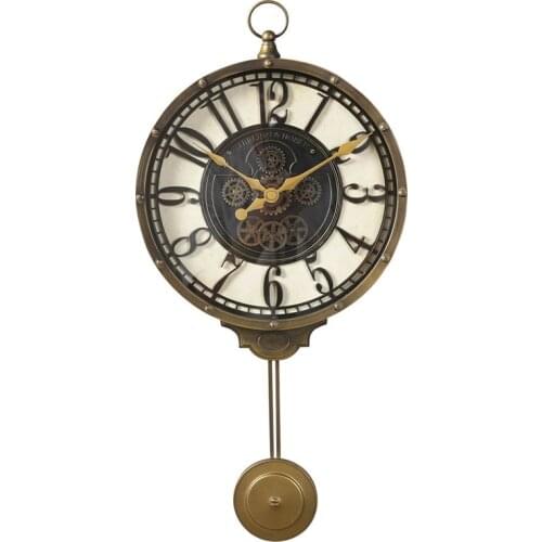 Large Pendulum Wall Clock Vintage Silent Traditional Chinese Wall Clock Creative Living Room Reloj Pared Home Decoration E5ZB
