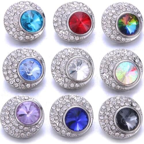 Boom Life Snap Jewelry Hot Wholesale 10pcs/lot Mix Color Many Rhinestone Styles Charm Metal Snap Button Bracelets For Woman