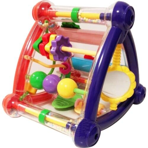 Colorful Baby Triangle Rattle Toy 3D Flip Triangle Rattle Educational Toy For Baby Spinning Sensory Play Developmental Toy