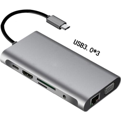 Ten-In-One Type-C Docking Station Multifunctional Notebook Docking Station USB Hub Hub for Pro/Air Otg 2021