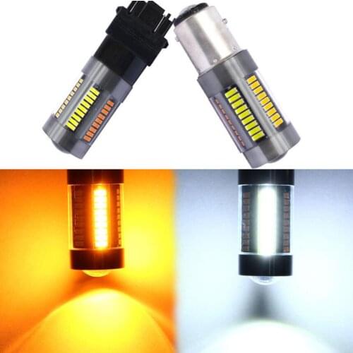 2pcs 1157 P21/5W BAY15D T25 3157 W21/5W 7443 T20 Dual-Color Car Light LED Turn Signal Light 1156 BA15S BAU15S 7440 DRL Bulb 12V