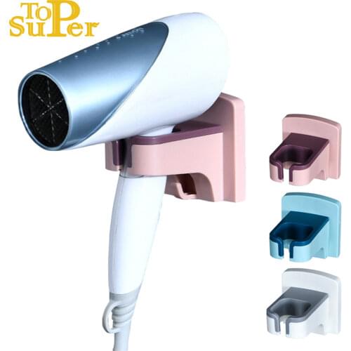 Hair dryer holder Bathroom Equipment Wall-mounted No Drilling Bathroom Organizer Storage Shelf Stand For Bathroom Accessories