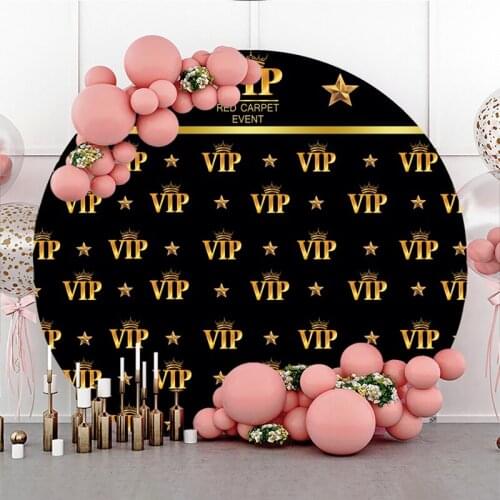 DAWNKNOW Round Circle Photography Background Live Backdrop Vip Red Carpet Event Adult Party Decoration Photo Studio Customize