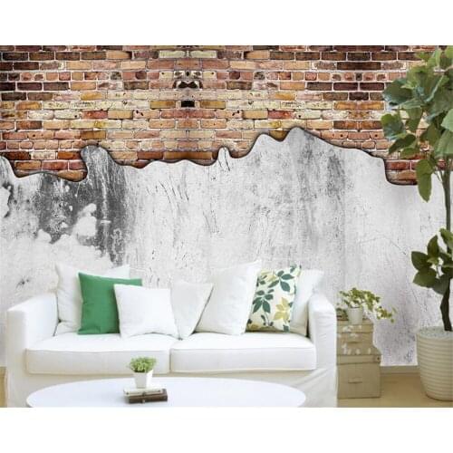 Photo 3D wallpaper Custom Nostalgic cement brick wall landscape wallpaper for wall bedroom for living room background Beibehang