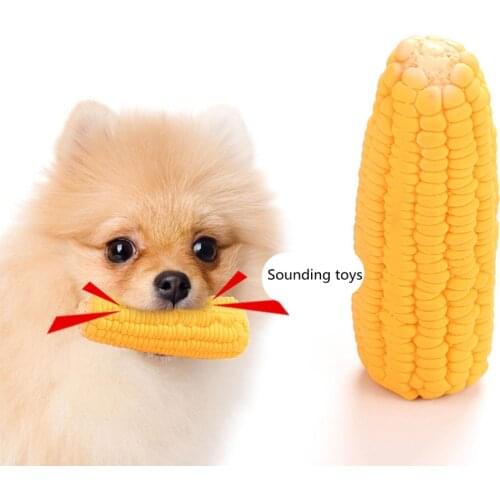 Hot Sale Pet Dog Puppy Latex Corn Shape Squeaky Bite-resistant Interactive Play Chew Toy Pets Accessories