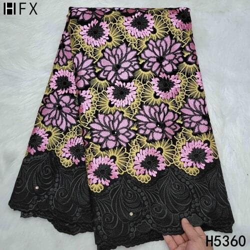 HFX New Arrival Swiss Voile Lace 100%Cotton African Lace Swiss Voile Lace in Switzerland Embroidered Lace 5 yards For Dubai Lace