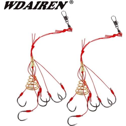 2Pcs/Lot Explosion Fishing Hooks Fishing Lures Bait Trap Feeder Cage Sharp Fishing Hook With Stainless Steel Springs Tools