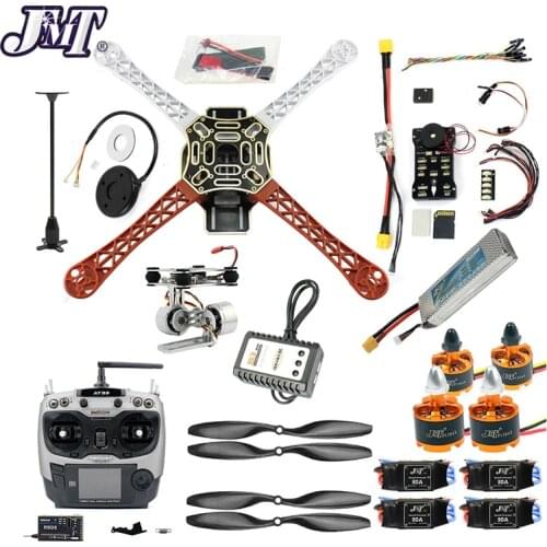 JMT DIY RC Drone Kit Hexacopter 4-axle Aircraft HJ 450 Frame PXI Flight Controller 920KV Motor GPS 1045 Propes AT9S Transmitter