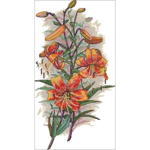 Lily patterns Counted Cross Stitch 11CT 14CT 18CT DIY Chinese Cross Stitch Kits Embroidery Needlework Sets