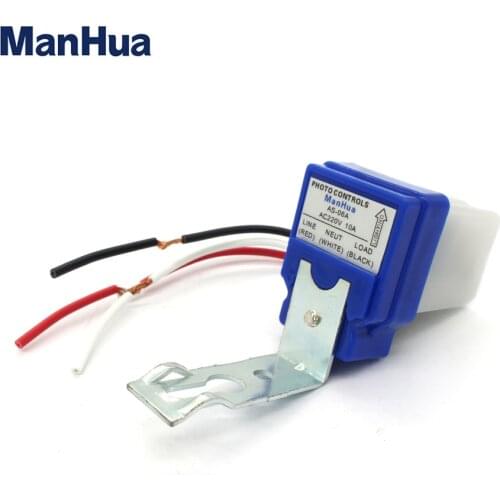 ManHua AS-06A 12V 220V Auto Street Light Switch Night On Day Off Photocontrol Sensor Switches Automatic Sensor Switch
