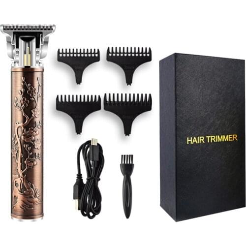 USB Charging Plum Carving Professional Mens Hair Clippers Trimmers Cutting Machine Cordless Beard Shaver TSLM1