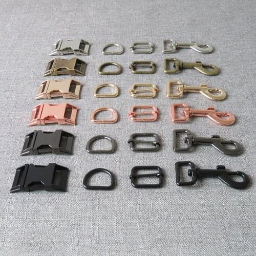 1 set 25mm Metal hardware D ring belt straps slider side release buckle spring hook for dog collar leash harness accessories