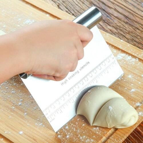 Stainless Steel Dough Scraper Cutter Baking Pastry Spatulas Pizza Dough Scraper Cutter Cake Cutting Tools Kitchen Accessories