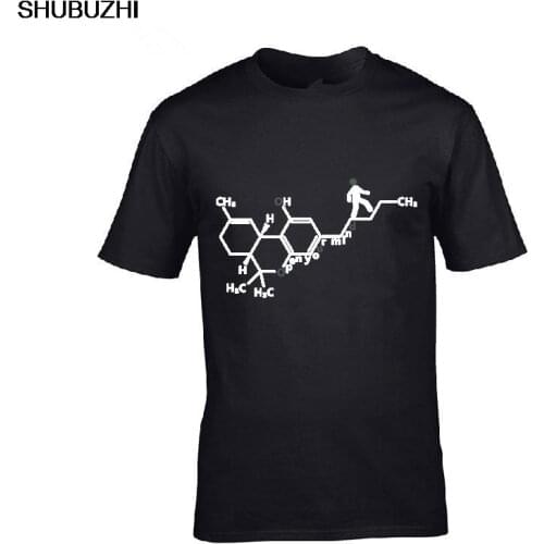 Fashion MenS T Shirts Classical Cotton Homme Chemical Equation plant Smoke Grass Weed Pot Normal