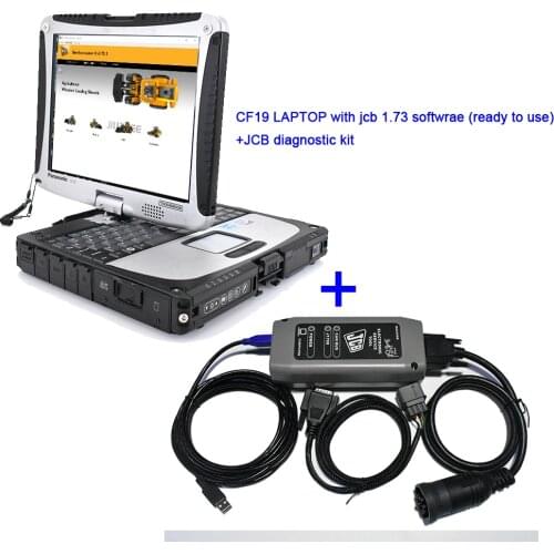 CF19 laptop with Construction Excavator truck diagnostic tool JCB Electronic Service Master 4 interface 1.73.3 ready to use
