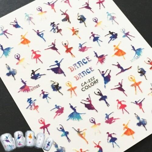 Newest CA-255 3D nail manicure back adhesive DIY decal decoration design nail sticker