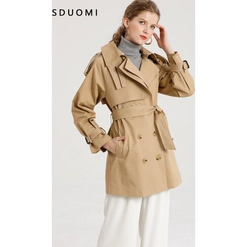 2021 spring and Autumn New Khaki jacket high-end British small medium and long windbreaker jacket female