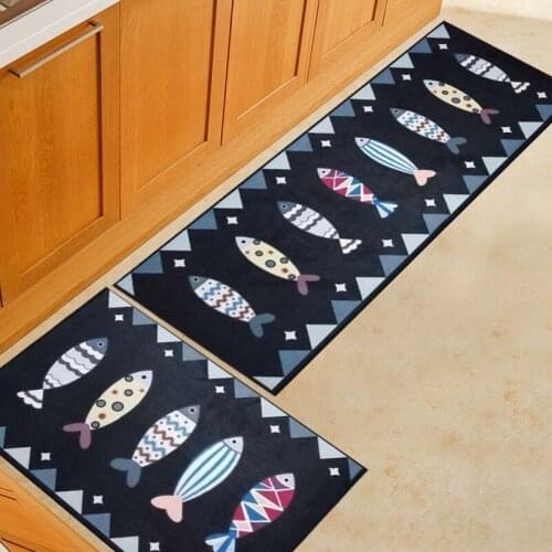 New Cartoon Animal Fish Deer Pattern Printed Kitchen Mats Anti-slip Rug Living Room Bedroom Carpet Hallway Bathroom Mat Foot Pad