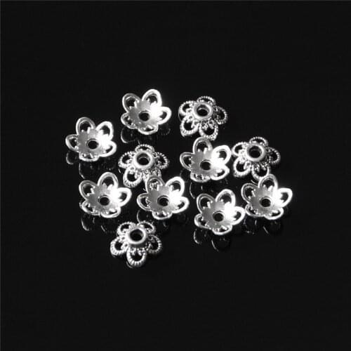 Wholesale 40Pcs Tibetan Silver Color Hollow Flower Bead Caps DIY Handmade Jewelry Making Accessories Charm Loose Beads 11mm