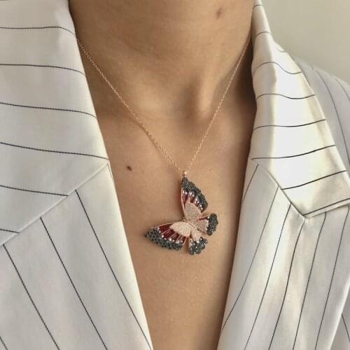 Butterflys Dream 925 Sterling Silver Necklace Women Girls Gift Jewelry Accessories Fashion Handmade Elegant Chain