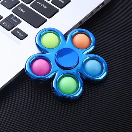 Pop Squeeze Fidget Spinner Kids Toys ABS Colorful Pops Gyro Push It Bubble Simple Dimple Relief Stress Toys for Kids Adults Gift