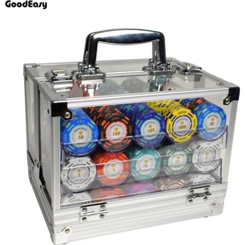 Professional Texas Poker Chips Poker Dollar Metal Coins Color Sticky Clay Chips Set For Poker Room 600-1000PCS/LOT