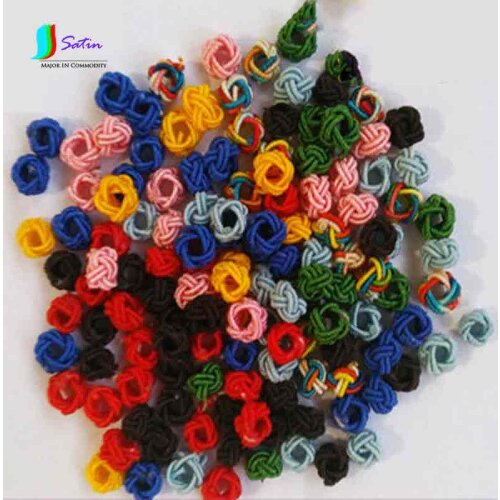 Big Hole Colorful Chinese Pineapple Knots Buttons DIY Woven Bracelet Braided Rope Decorative Accessories Diameter 6mm S0258N