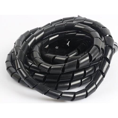 Cable Sleeve Winding Pipe Spiral Wrapping Transparent/Black Wire Organizer Sheath Tube 4-30MM Plastic Tape Management Protector