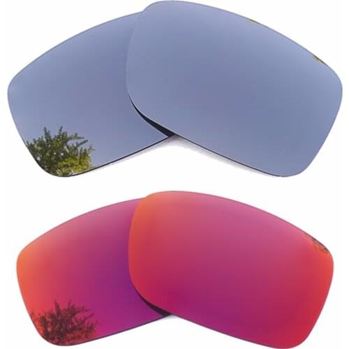Silver Mirrored & Red Mirrored Polarized Replacement Lenses for Crankshaft Frame 100% UVA & UVB