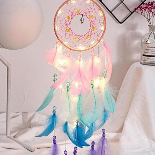 Confession Balloon Handmade Dream Catcher Gifts with LED Light Dreamcatcher Pendant Creative Hollow Wind Chimes Wall Hanging