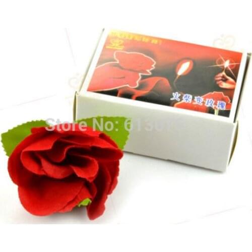 Match to Rose, flower magic illusions, novelties party/jokes,silk magic,fire magic free shipping