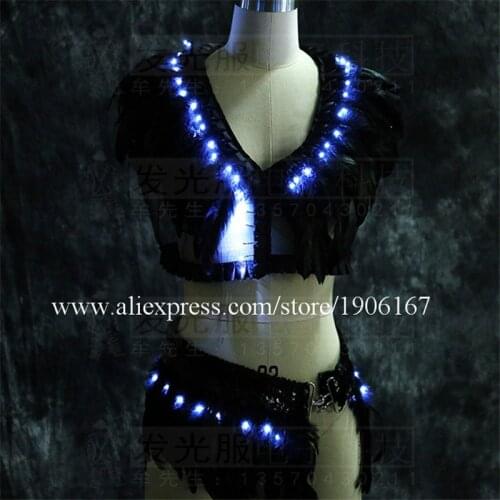 LED Luminous Sexy Lady Dress Illuminated Led Light Up Bar Ballroom Dance Clothes Led Stage Props Christmas Party Event Clothing