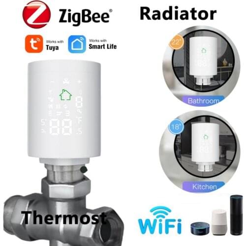 Smart Tuya ZigBee 3.0 Radiator Actuator Thermostat Temperature Controller with RA RAV RAVL adapter Amazon alexa Voice Control