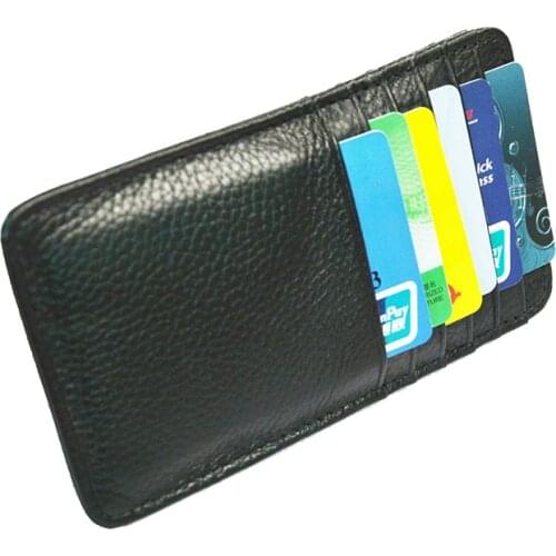 Plus Length Genuine Leather Antique Flat Khaki Card Holder credit Round Corner Vintage cowhide Leather card case