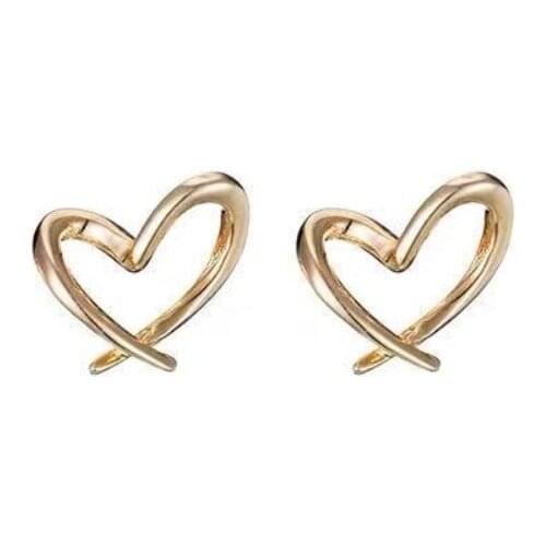 ZEMIOR Real 925 Sterling Silver Minimalist Heart Stud Earring Gold Color Tiny Earrings For Women Trendy Silver Jewelry Hot Sale
