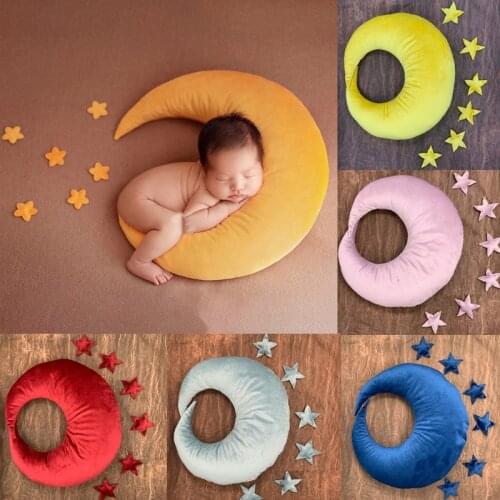 1set Newborn Photography Props Accessories Baby Posing Pillow Moon Crescent Pillow Stars Set Infant Studio Photo Shooting Props