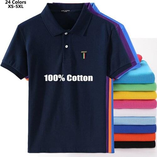 100% Cotton High quality New-Style Mens Short Sleeve Polos Shirts Casual Summer Polos Homme Fashion Clothing Lapel Tops XS-5XL
