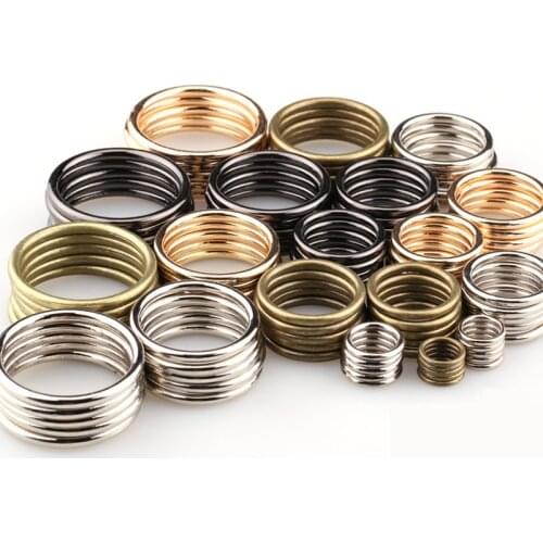 20pcs/lot 20mm - 35mm Bronze Silver Black Gold Circle O Ring Connection Alloy Metal Shoes Bags Belt Buckles DIY Accessorie