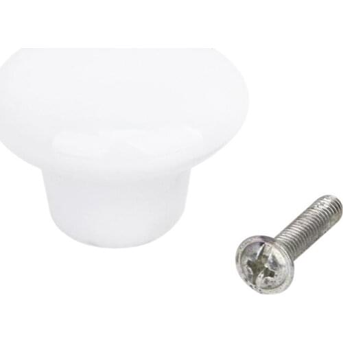 5 x Round Ceramic Cabinet/Drawer/Cupboard/Bin Pull Knobs Handles---White