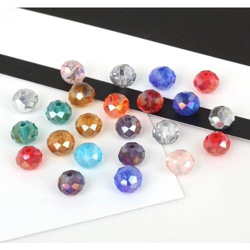 8mm 70Pcs Czech Mixed Color Faceted Round Glass Beads for Jewelry Making Supplies Women Diy Perles Spacer Crystal Beads