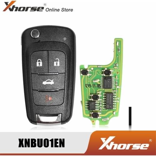 Xhorse XNBU01EN Wireless Remote Key for Buick Flip 4 Buttons English Version 1 Piece